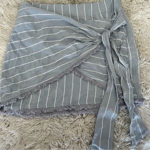 Striped linen mini skirt